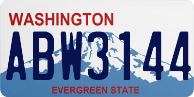 WA license plate ABW3144