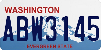 WA license plate ABW3145