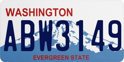 WA license plate ABW3149