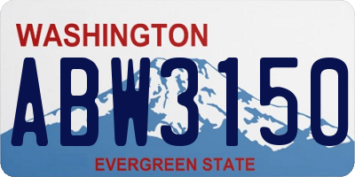 WA license plate ABW3150