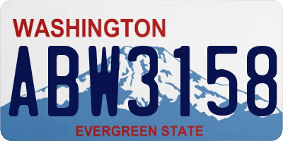 WA license plate ABW3158