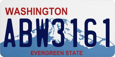 WA license plate ABW3161