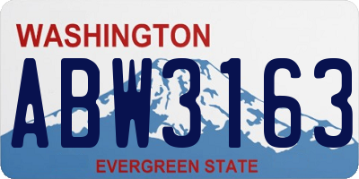 WA license plate ABW3163