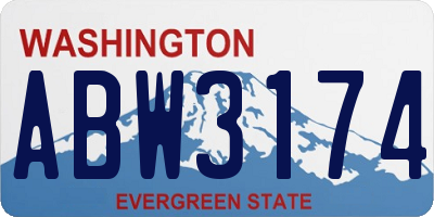 WA license plate ABW3174