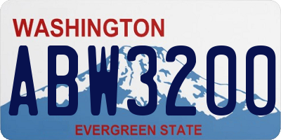 WA license plate ABW3200