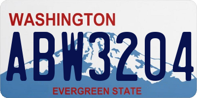WA license plate ABW3204