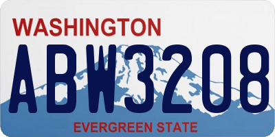 WA license plate ABW3208