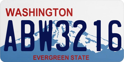 WA license plate ABW3216