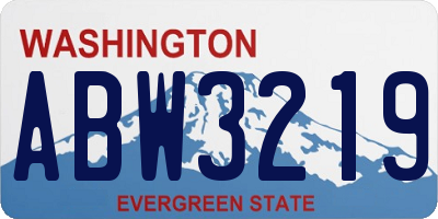 WA license plate ABW3219
