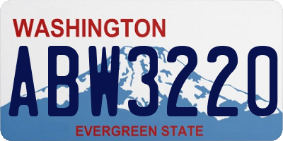 WA license plate ABW3220
