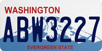 WA license plate ABW3227
