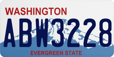 WA license plate ABW3228