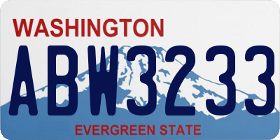 WA license plate ABW3233