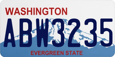 WA license plate ABW3235