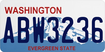 WA license plate ABW3236