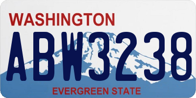 WA license plate ABW3238