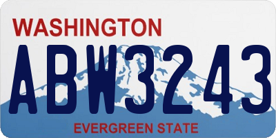WA license plate ABW3243