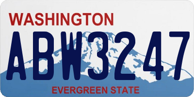 WA license plate ABW3247