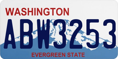 WA license plate ABW3253