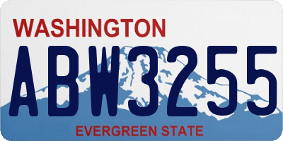 WA license plate ABW3255