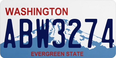 WA license plate ABW3274