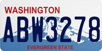 WA license plate ABW3278
