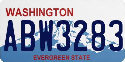 WA license plate ABW3283