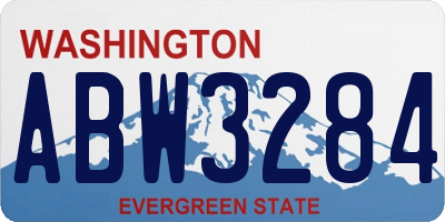 WA license plate ABW3284