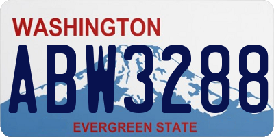 WA license plate ABW3288