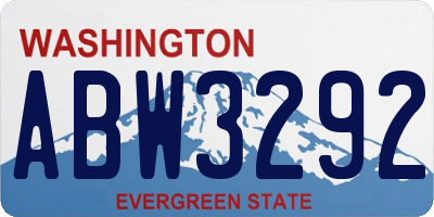WA license plate ABW3292