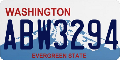 WA license plate ABW3294