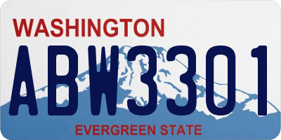 WA license plate ABW3301