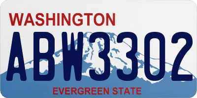 WA license plate ABW3302