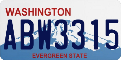 WA license plate ABW3315