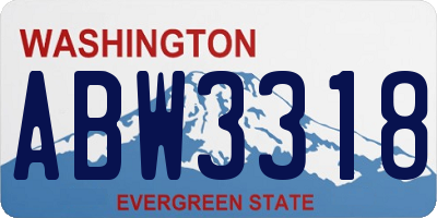 WA license plate ABW3318