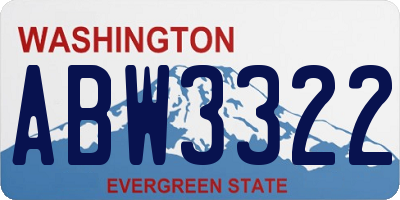 WA license plate ABW3322