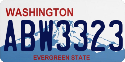 WA license plate ABW3323
