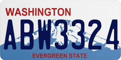 WA license plate ABW3324