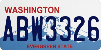 WA license plate ABW3326