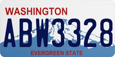 WA license plate ABW3328