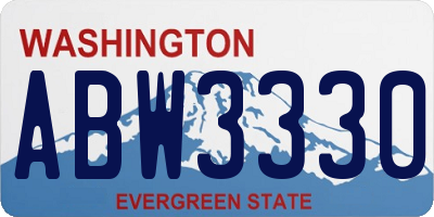 WA license plate ABW3330