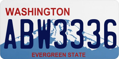 WA license plate ABW3336