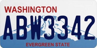 WA license plate ABW3342