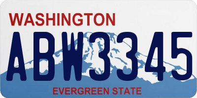 WA license plate ABW3345