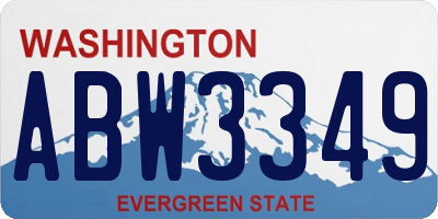 WA license plate ABW3349
