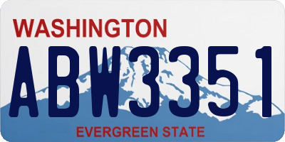 WA license plate ABW3351