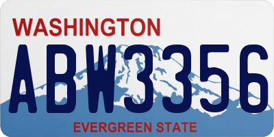WA license plate ABW3356