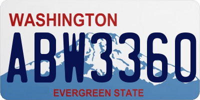 WA license plate ABW3360