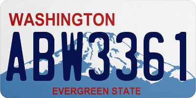 WA license plate ABW3361
