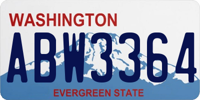 WA license plate ABW3364